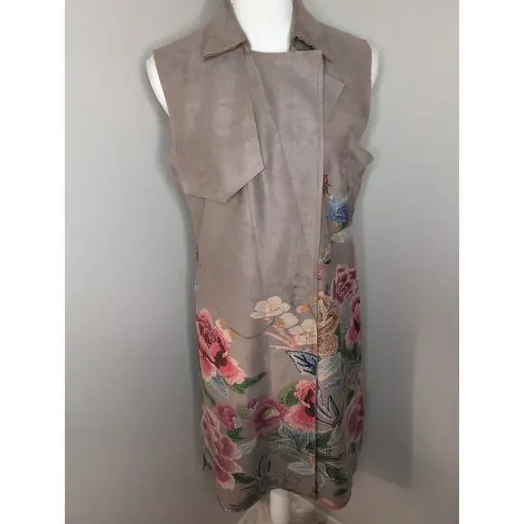 Anthropologie Solitaire floral boho LG sleeveless vest - Picture 3 of 10